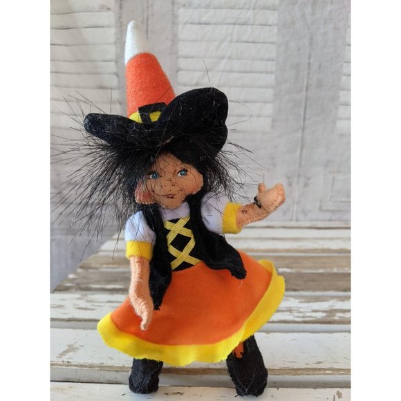 Annalee candy corn witch as is Halloween figurine